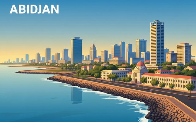 Illustration of Abidjan, Ivory Coast