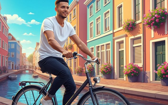 Illustration of Amsterdam, Netherlands