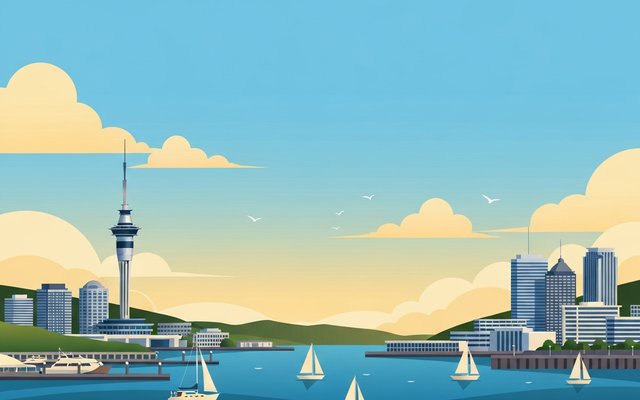 Illustration of Auckland, New Zealand