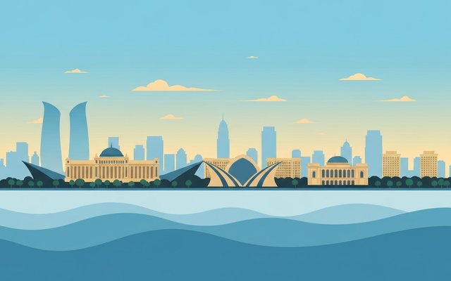 Illustration of Baku, Azerbaijan