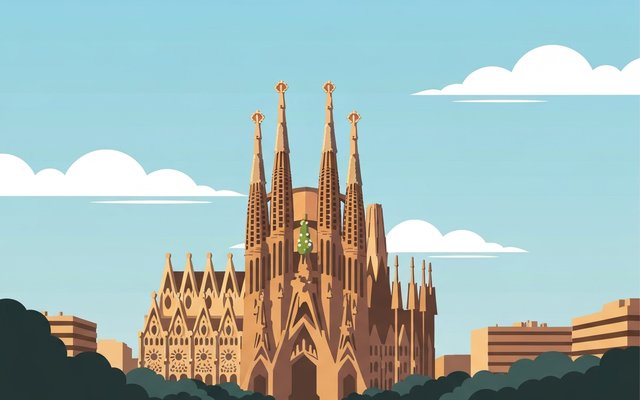 Illustration of Barcelona, Spain