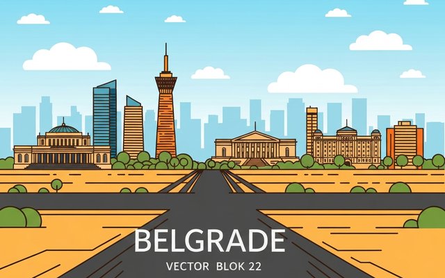 Illustration of Belgrade, Serbia