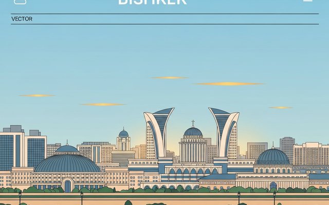Illustration of Bishkek, Kyrgyzstan
