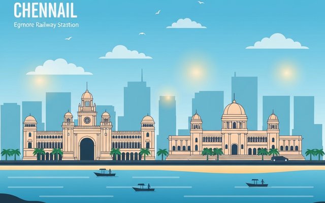 Illustration of Chennai, India