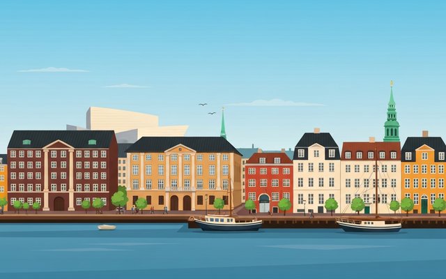 Illustration of Copenhagen, Denmark