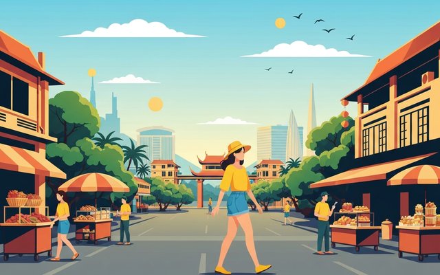 Illustration of Da Nang, Vietnam