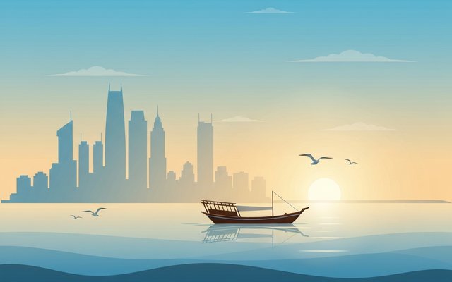 Illustration of Doha, Qatar