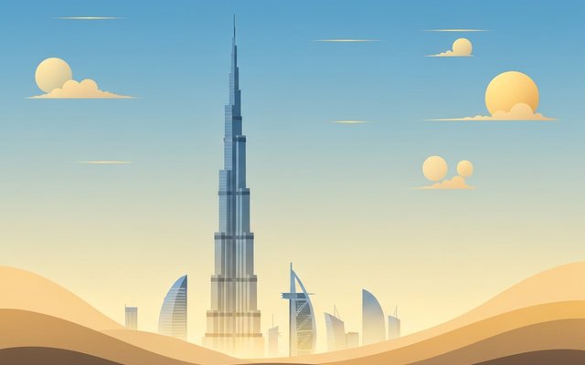 Illustration of Dubai, United Arab Emirates