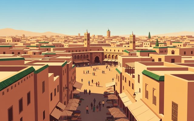Illustration of Fes, Morocco