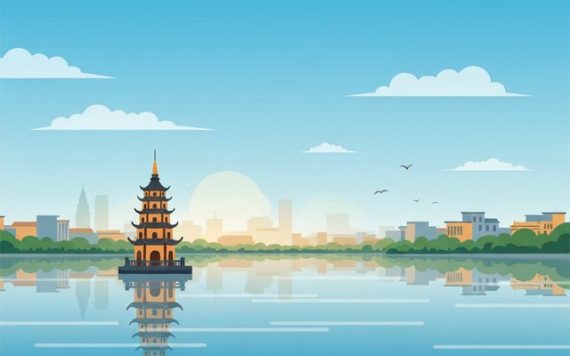 Illustration of Hanoi, Vietnam