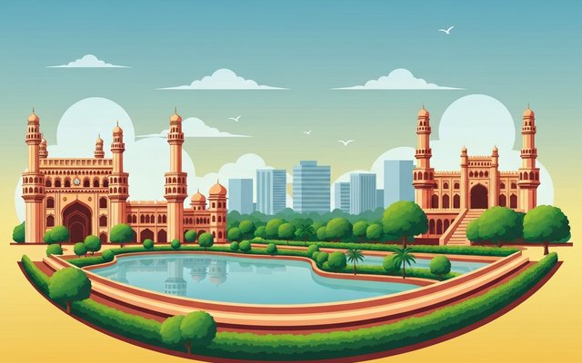 Illustration of Hyderabad, India