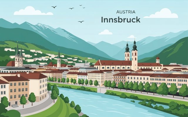 Illustration of Innsbruck, Austria