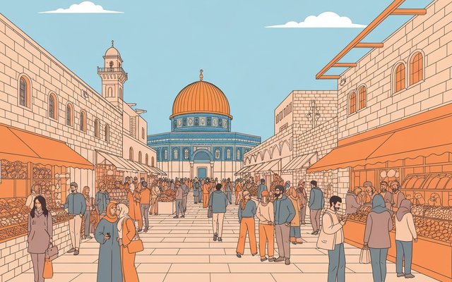 Illustration of Jerusalem, Israel
