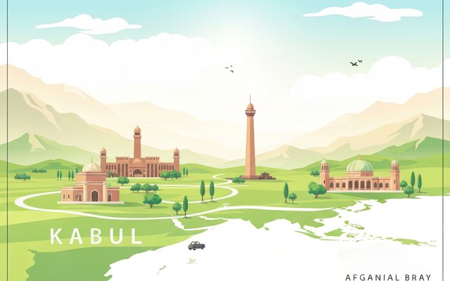 Illustration of Kabul, Afghanistan
