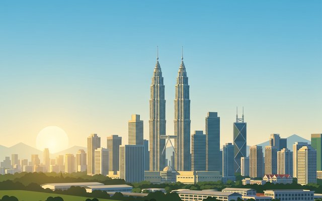 Illustration of Kuala Lumpur, Malaysia