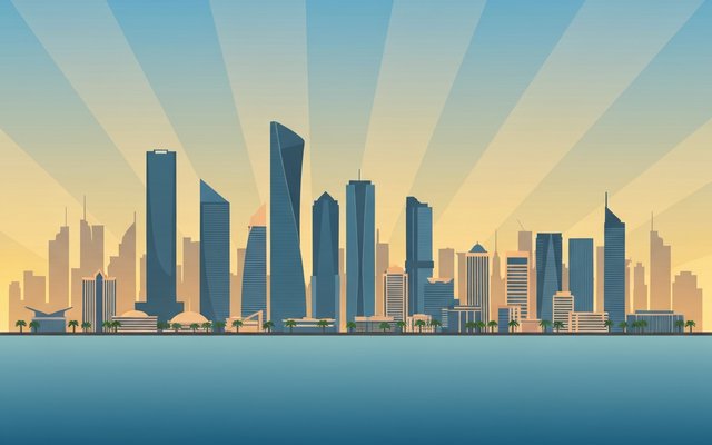 Illustration of Kuwait City, Kuwait