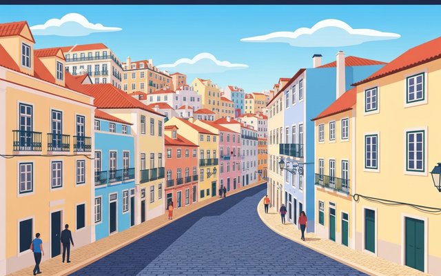 Illustration of Lisbon, Portugal
