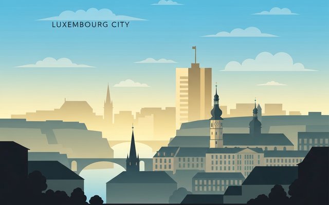 Illustration of Luxembourg City, Luxembourg