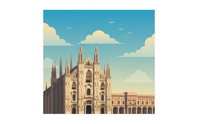 Illustration of Milan, Italy