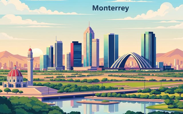 Illustration of Monterrey, Mexico