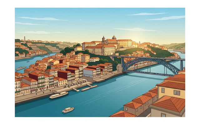 Illustration of Porto, Portugal