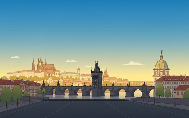 Illustration of Prague, Czech Republic