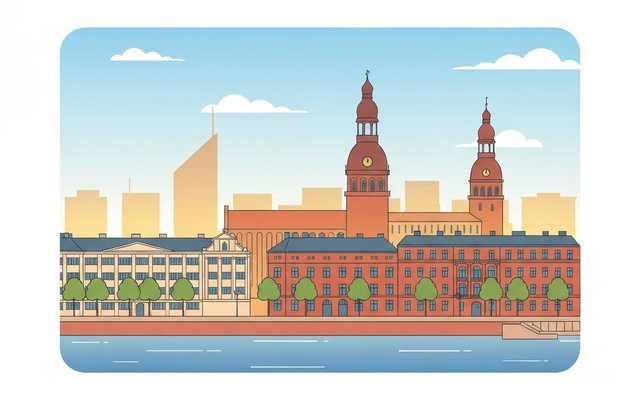 Illustration of Riga, Latvia