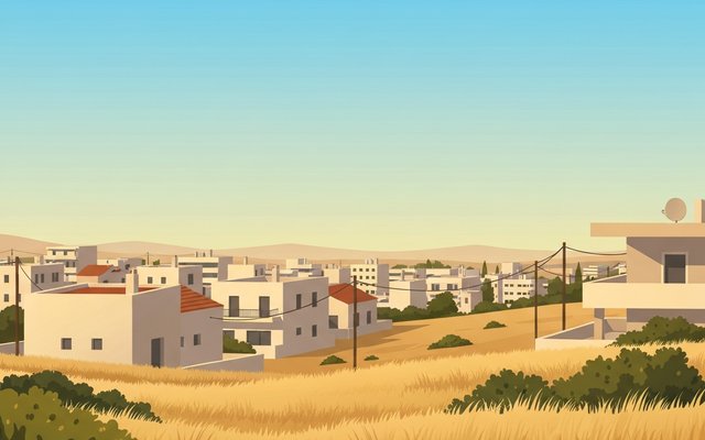 Illustration of Santorini, Greece