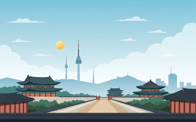 Illustration of Seoul, South Korea
