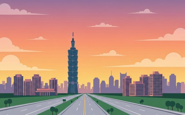 Illustration of Taipei, Taiwan