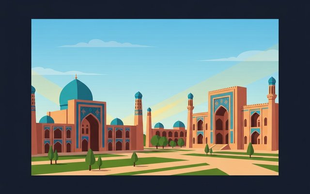 Illustration of Tashkent, Uzbekistan