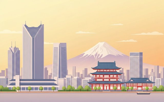Illustration of Tokyo, Japan