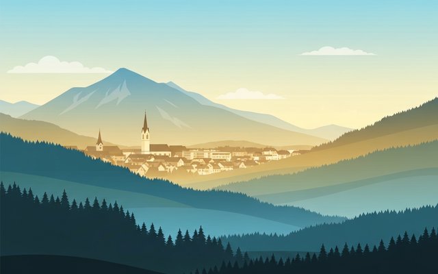Illustration of Vaduz, Liechtenstein