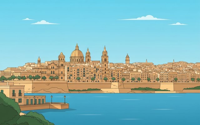 Illustration of Valletta, Malta